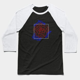 Minimalist Rose Line Art Baseball T-Shirt